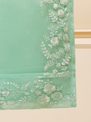 3 Piece - Pure Organza Embroidered Suit S109112