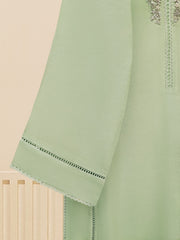3 Piece - Pure Cotton Net Embroidered Suit S109492