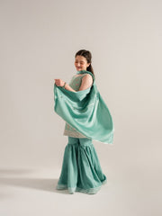 (Kids) 3 Piece - Embroidered Organza Suit FKD-027