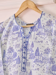 (Unstitched) Digital Printed Embroidered Cambric Shirt S110572