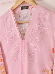 (Unstitched) Digital Printed Embroidered Cambric Shirt KJ-4444