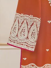 3 Piece - Pure Cotton Net Embroidered Suit S109746