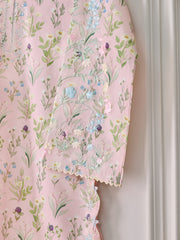 (Unstitched) Digital Printed Embroidered Cambric Shirt KJ-4414