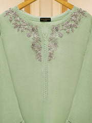 3 Piece - Pure Cotton Net Embroidered Suit S109492