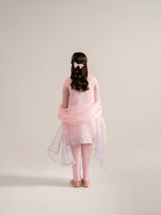 (Kids) 3 Piece - Embroidered Cotton Net Suit KD-022