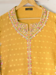 3 Piece- Pure Khaddi Silk Embroidered Suit S111145