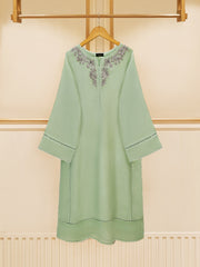 3 Piece - Pure Cotton Net Embroidered Suit S109492