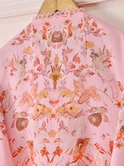 (Unstitched) Digital Printed Embroidered Cambric Shirt KJ-4444