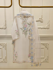 3 Piece - Pure Embroidered Organza Suit S112013