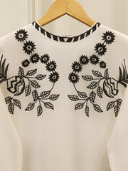 2 Piece - Pure Embroidered Cotton Net Suit S113127