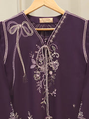 2 Piece - Embroidered Linen Suit WS00235