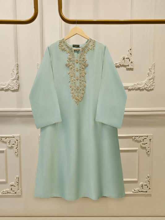 Pure Embroidered Sheesha Silk Shirt S113129