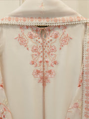 3 Piece - Pure Embroidered Cotton Net Suit S113128