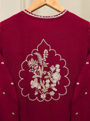 3 Piece - Pure Embroidered Cottone Net Suit S113500