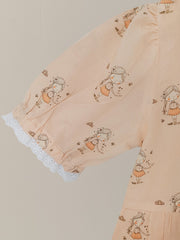 (KIDS) PREMIUM DIGITAL PRINTED PIMA CAMBRIC COTTON FROCK AND PANTS KD022