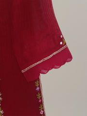 (KIDS) PURE COTTON NET HAND EMBROIDERED SHIRT AND PANTS KD3581B