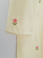 (KIDS) FINE JACQUARD EMBROIDERED SHIRT AND PANTS KD028