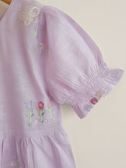(KIDS) FINE JACQUARD EMBROIDERED FROCK KD027