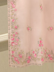3 Piece - Pure Organza Embroidered Suit S112430