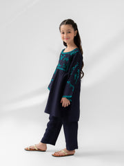 (Kids) 2 Piece - Embroidered Korean Silk Suit FKD-074