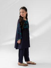 (Kids) 2 Piece - Embroidered Korean Silk Suit FKD-074