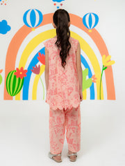 (Kids) - 2 Piece Digital Printed Lawn Suit FKD-038