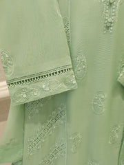 3 Piece - Pure Embroidered Cotton Net Suit S112808
