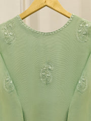 3 Piece - Pure Embroidered Cotton Net Suit S112808