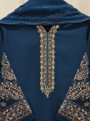 3 Piece- Pure Embroidered Sheesha Silk Suit S112899