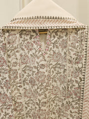 3 Piece - Hand Block Printed Kora Cotton Suit S112945