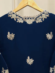 3 Piece - Pure Organza Embroidered Suit S112953