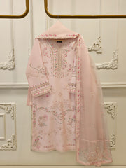 3 Piece- Pure Sheesha Silk Embroidered Suit S112990