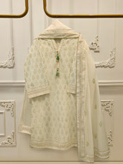 3 Piece - Hand Block Printed Kora Cotton Suit S113075