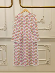Digital Printed Embroidered Cambric Shirt S113070