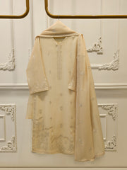 3 Piece - Pure Embroidered Cotton Net Suit S113224