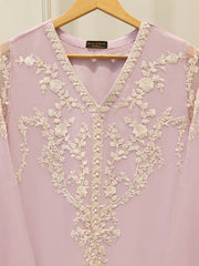 2 Piece - Pure Chiffon Embroidered Suit S112482