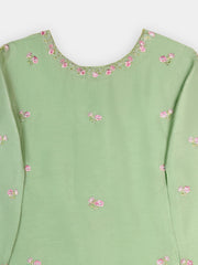 (Kids) 3 Piece - Embroidered Koren Silk Suit FKD073