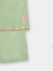 (Kids) 3 Piece - Embroidered Koren Silk Suit FKD073