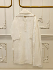 (Unstitched) 3 Piece - Pure Embroidered Cotton Net Suit S113611