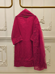 (Unstitched) 3 Piece - Pure Embroidered Cotton Net Suit S113614