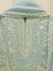 3 Piece - Pure Embroidered Cotton Net Suit S114125