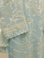3 Piece - Pure Embroidered Cotton Net Suit S114125