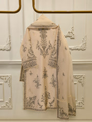 3 Piece- Pure Sheesha Silk Embroidered Suit S114239