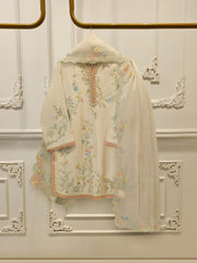 3 Piece- Pure Sheesha Silk Embroidered Suit S114255