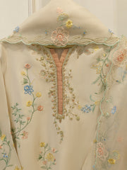 3 Piece- Pure Sheesha Silk Embroidered Suit S114255