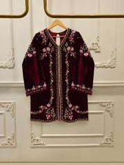2 Piece - Embroidered Velvet Suit S113396
