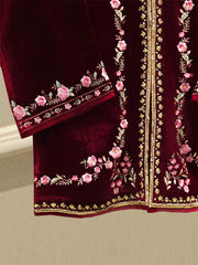 2 Piece - Embroidered Velvet Suit S113396