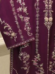 3 Piece- Pure Sheesha Silk Embroidered Suit S114652