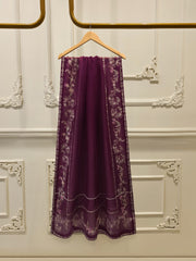 3 Piece- Pure Sheesha Silk Embroidered Suit S114652