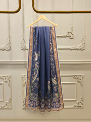 3 Piece- Pure Printed Raw Silk Embroidered Suit S114712